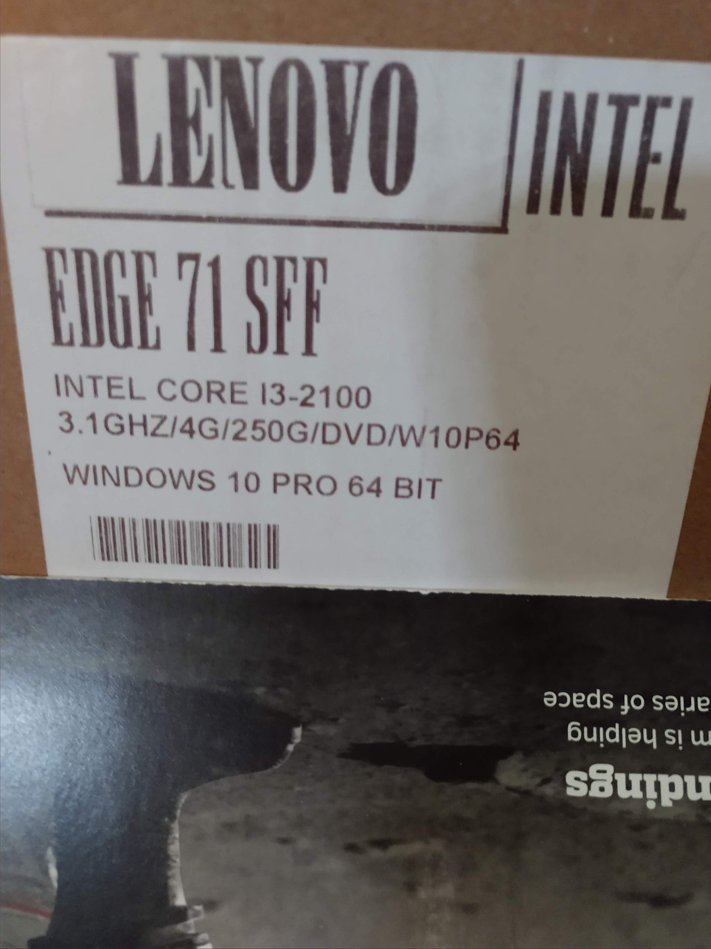 Lenovo E71 SFF Desktop i3-2100 3.1GHz, 4GB RAM, 250GB HDD, DVD, Windows 10 Pro (Refurbished)